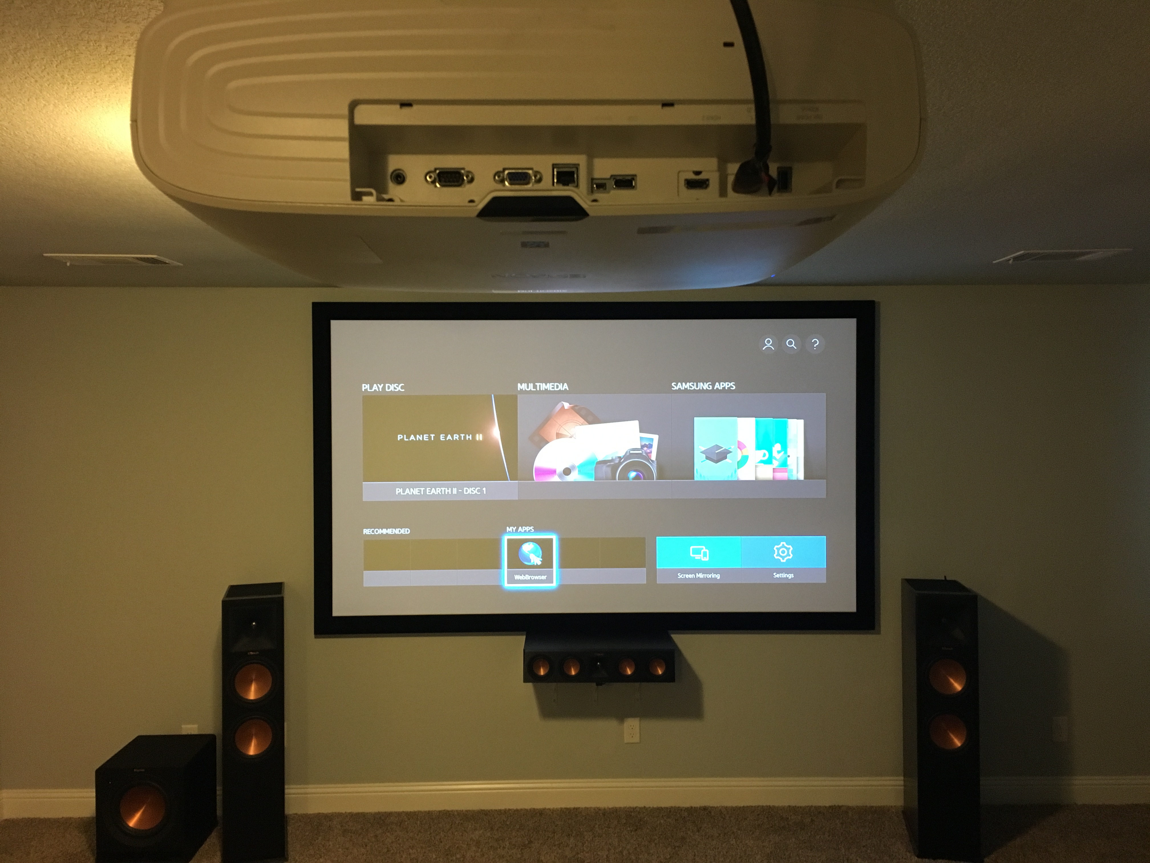 Home Theater Installation Pic S Audio, Surround Sound For Projector
