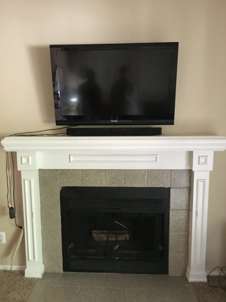 Over Fireplace Basic TV Install on Tilt TV Mount – Audio Visual Up