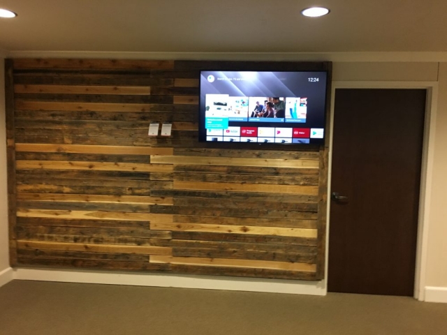 TV on Wood Wall